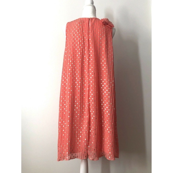 $130 JM Studio Pleated Bow Shift Chiffon Dress - Picture 3 of 8